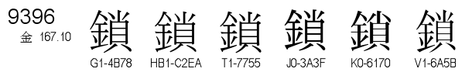 U+9396
